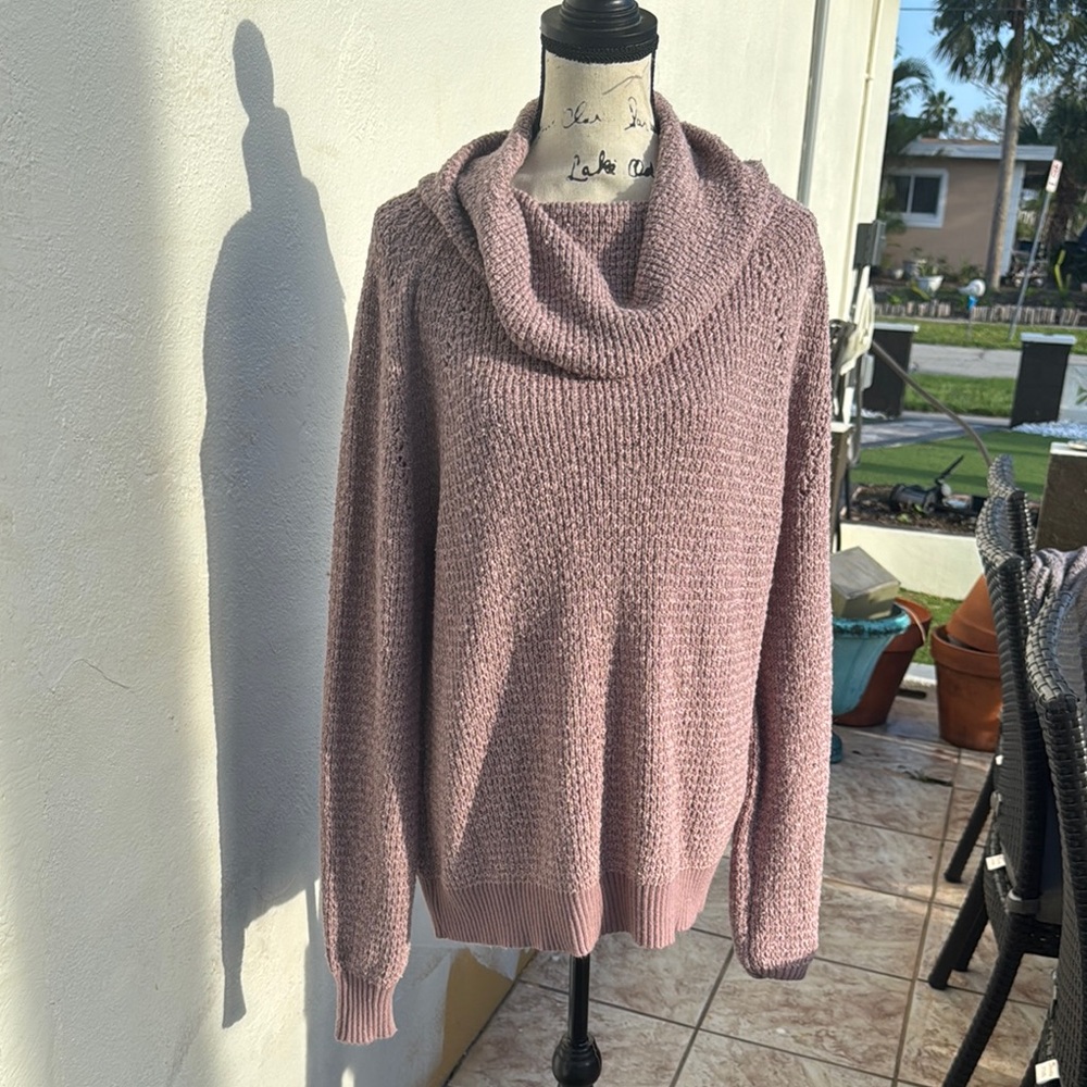 Free People Cozy mauve Cowl Neck Sweater